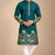 Green Color Embroidered Foil Gold Work Design Fabric Soft Silk Mens Ethnic Wear Festival Kurta Pajama Set