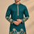 Green Color Embroidered Foil Gold Work Design Fabric Soft Silk Mens Ethnic Wear Festival Kurta Pajama Set