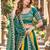 Emerald&Mustard Cotton Readymade Navratri Lehenga Choli with Bandhej Lace Work