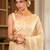 Aarini- Silk blend saree with contrast blouse piece Hand Embroidery