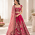 pink chanderi silk thread with sequence designer lehenga choli