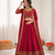 red vichitra silk thread with sequence designer lehenga choli