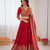 red chinon silk coding with sequence designer lehenga choli