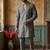 Grey silk kurta pant set with embroidery and sequin work