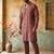Peach green lachka kurta pant set with embroidery and sequin work