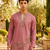 Peach green lachka kurta pant set with embroidery and sequin work