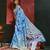 Blue woven, floral cotton silk paithani saree with blouse