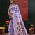 Lavender woven, floral cotton silk paithani saree with blouse