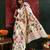 White woven, floral cotton silk paithani saree with blouse