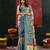 multicolor digital print mirror work crepe kalamkari saree with blouse