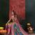 multicolor digital print mirror work crepe kalamkari saree with blouse