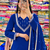 Royal blue mirror work short kurti with sharara pants and dupatta set for women