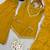 Mustard mirror work short kurti with sharara pants and dupatta set for women