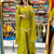 Olive mirror work short kurti with sharara pants and dupatta set for women