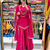 Orange mirror work short kurti with sharara pants and dupatta set for women