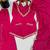 Orange mirror work short kurti with sharara pants and dupatta set for women