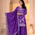 Trendy purple heavy embroidery kurti sharara set with scalloped dupatta