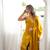 Women's mustard yellow embroidered kurti sharara set with dupatta