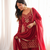 Red colour ready to wear heavy embroidered kurti sharara set with dupatta