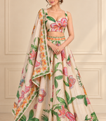 Cream Premium Star Georgette Lehenga Choli