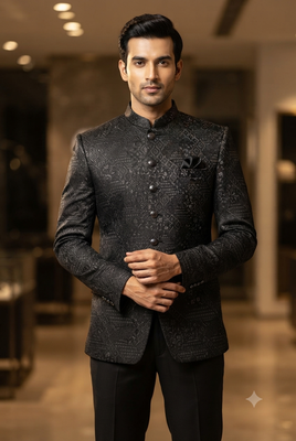 Black jodhpuri for men 1