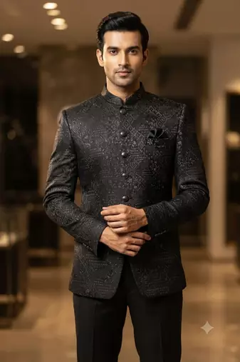 Black jodhpuri for men