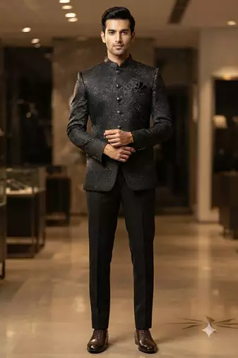 Black jodhpuri for men