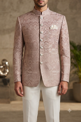 Pastel pink jodhpuri for men 1