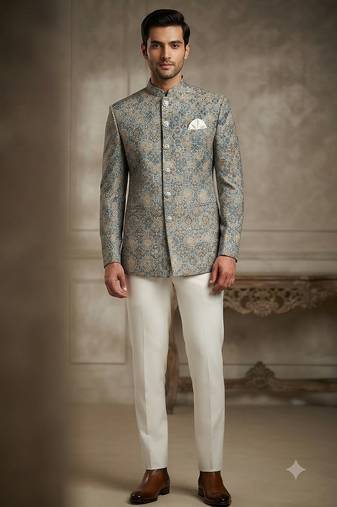 Grey jodhpuri for men