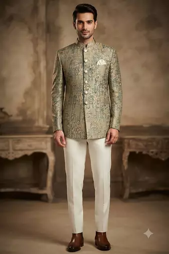 Pista green jodhpuri for men
