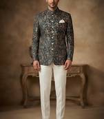 Bottle green jodhpuri for men