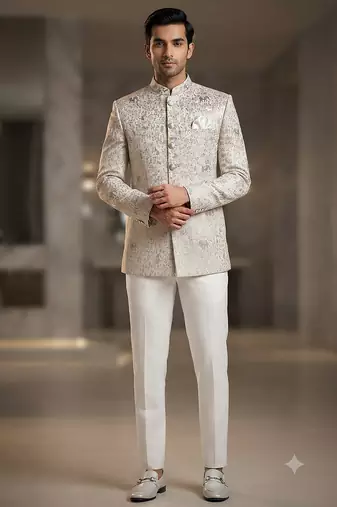 Pastel pink jodhpuri for men