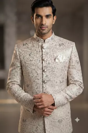 Pastel pink jodhpuri for men