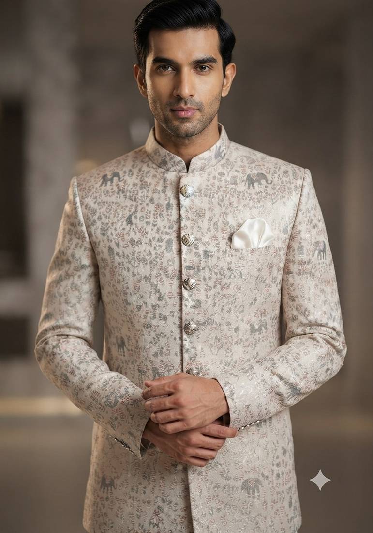 Pastel pink jodhpuri for men