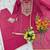 Women's pink crepe embroidered kurta set with dupatta and palazzo