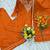 Women's orange silk blend embroidered kurta set with dupatta and palazzo
