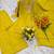 Women's yellow silk blend embroidered kurta set with dupatta and palazzo