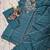 Women's teal chanderi straight kurta set with dupatta and pant
