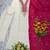 Women's off white straight embroidered silk blend kurta set with dupatta and pant