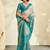 cyan soft handloom silk blend saree