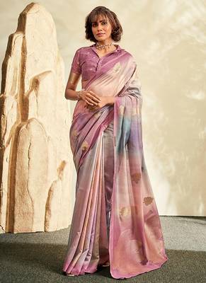 mauve soft handloom silk blend saree 1