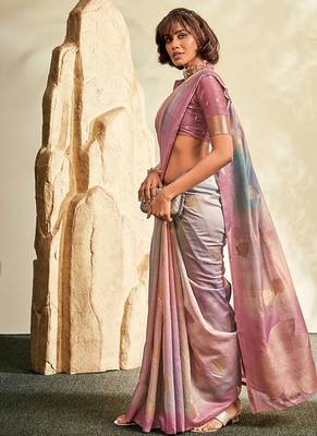 mauve soft handloom silk blend saree 2
