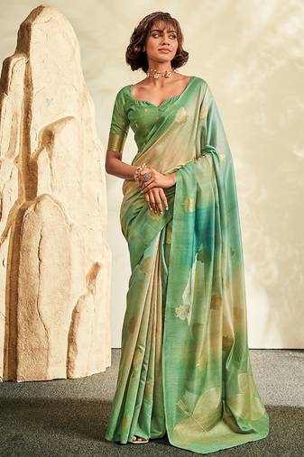 light green soft handloom silk blend saree