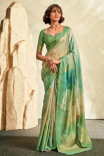 light green soft handloom silk blend saree
