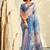 shaded blue soft handloom silk blend saree