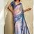 shaded blue soft handloom silk blend saree