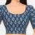 Side smocked stretchable blue cotton printed non padded readymade saree blouse