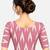 Side smocked stretchable pink ikkat cotton printed non padded readymade saree blouse