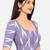 Side smocked stretchable purple ikkat cotton printed non padded readymade saree blouse