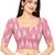 Side smocked stretchable peach ikkat cotton printed non padded readymade saree blouse